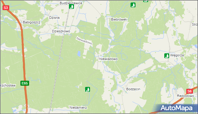 mapa Niewiadowo, Niewiadowo na mapie Targeo