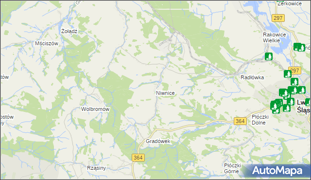 mapa Niwnice, Niwnice na mapie Targeo