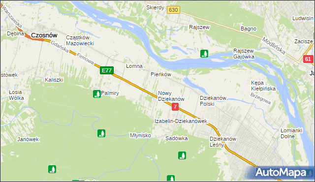 mapa Nowy Dziekanów, Nowy Dziekanów na mapie Targeo