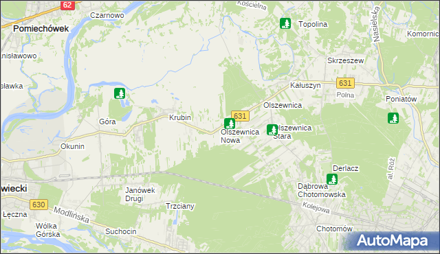 mapa Olszewnica Nowa, Olszewnica Nowa na mapie Targeo