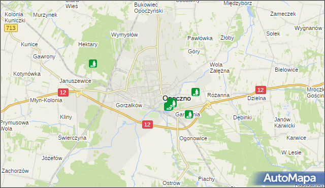 mapa Opoczno, Opoczno na mapie Targeo