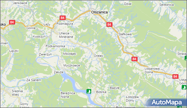 mapa Orelec, Orelec na mapie Targeo