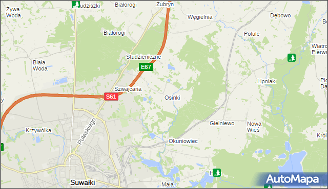 mapa Osinki gmina Suwałki, Osinki gmina Suwałki na mapie Targeo