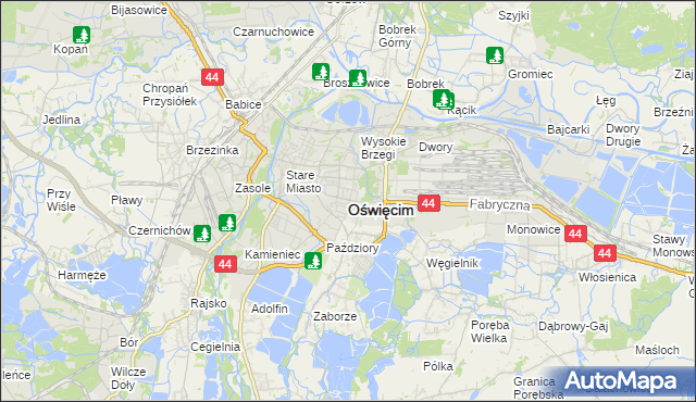 mapa Oświęcimia, Oświęcim na mapie Targeo