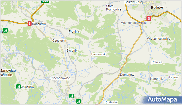 mapa Pastewnik gmina Marciszów, Pastewnik gmina Marciszów na mapie Targeo