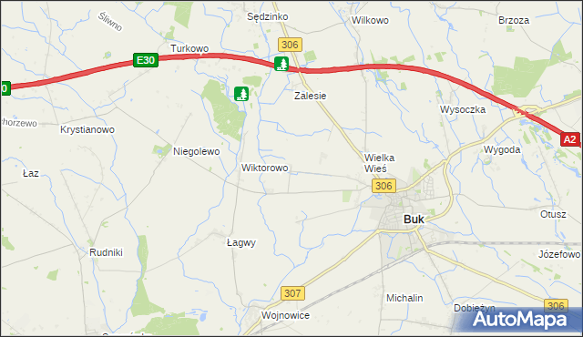 mapa Pawłówko gmina Buk, Pawłówko gmina Buk na mapie Targeo