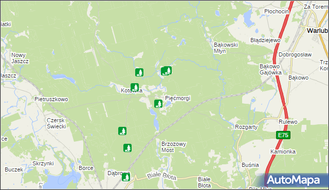 mapa Pięćmorgi, Pięćmorgi na mapie Targeo