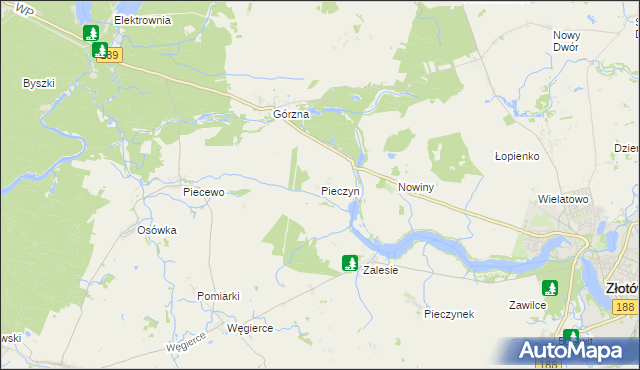 mapa Pieczyn, Pieczyn na mapie Targeo