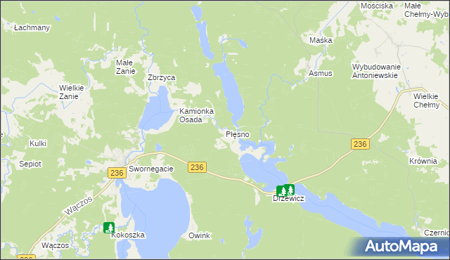 mapa Płęsno, Płęsno na mapie Targeo