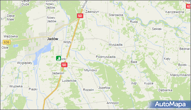 mapa Podmyszadła, Podmyszadła na mapie Targeo