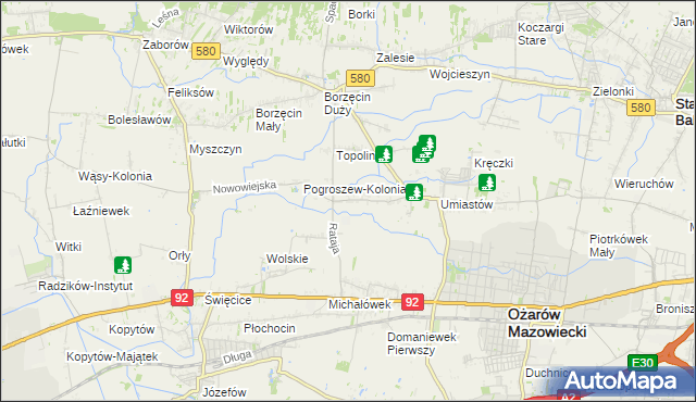 mapa Pogroszew, Pogroszew na mapie Targeo