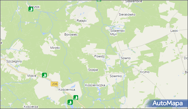 mapa Powidz gmina Polanów, Powidz gmina Polanów na mapie Targeo