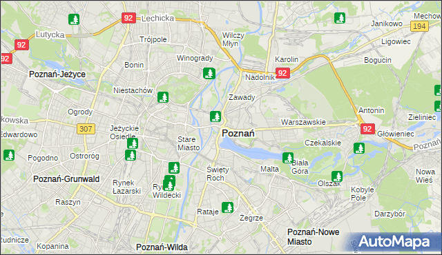mapa Poznania, Poznań na mapie Targeo