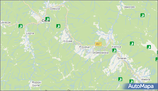 mapa Przysłup, Przysłup na mapie Targeo