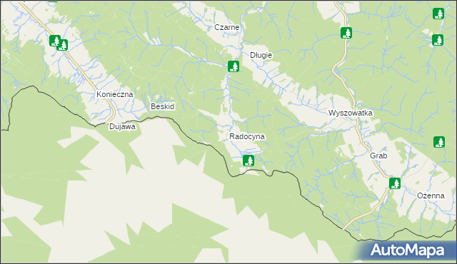 mapa Radocyna, Radocyna na mapie Targeo