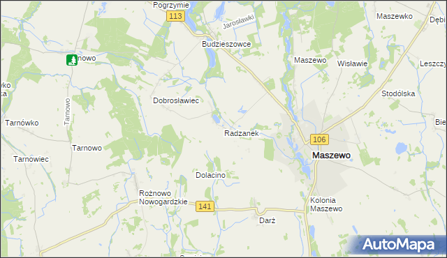 mapa Radzanek, Radzanek na mapie Targeo