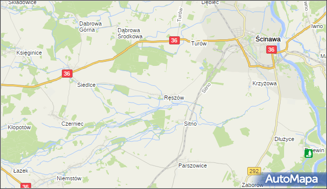 mapa Ręszów, Ręszów na mapie Targeo