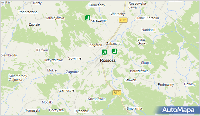 mapa Rossosz powiat bialski, Rossosz powiat bialski na mapie Targeo