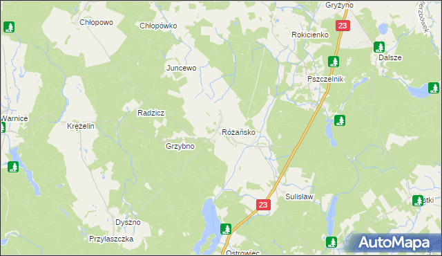 mapa Różańsko, Różańsko na mapie Targeo