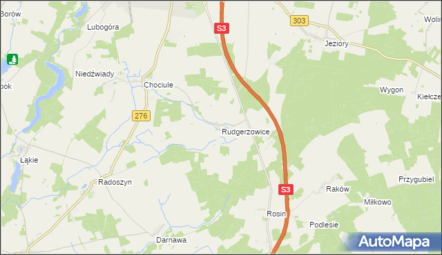 mapa Rudgerzowice, Rudgerzowice na mapie Targeo