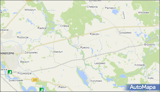 mapa Rzecko, Rzecko na mapie Targeo