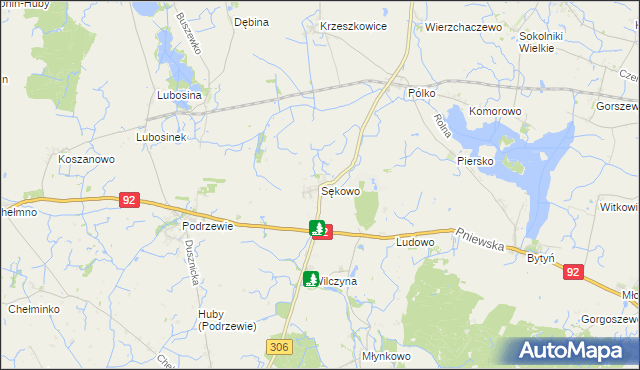 mapa Sękowo gmina Duszniki, Sękowo gmina Duszniki na mapie Targeo