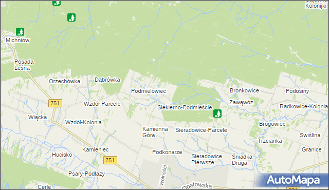 mapa Siekierno-Przedgrab, Siekierno-Przedgrab na mapie Targeo