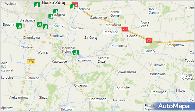 mapa Skotniki Duże, Skotniki Duże na mapie Targeo