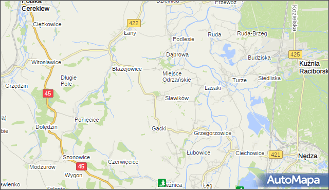 mapa Sławików, Sławików na mapie Targeo