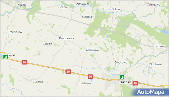 mapa Słodkówko, Słodkówko na mapie Targeo