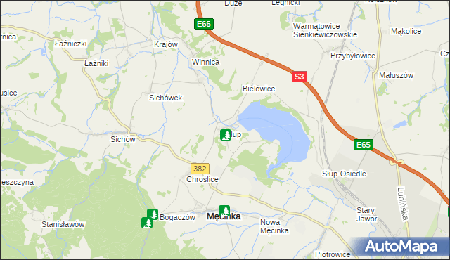 mapa Słup gmina Męcinka, Słup gmina Męcinka na mapie Targeo