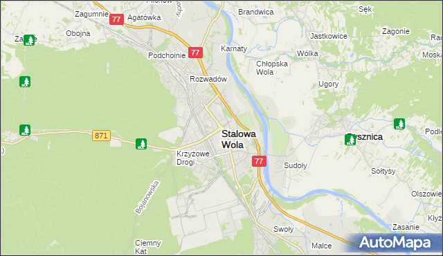 mapa Stalowa Wola, Stalowa Wola na mapie Targeo