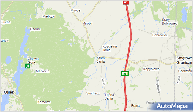 mapa Stara Jania, Stara Jania na mapie Targeo