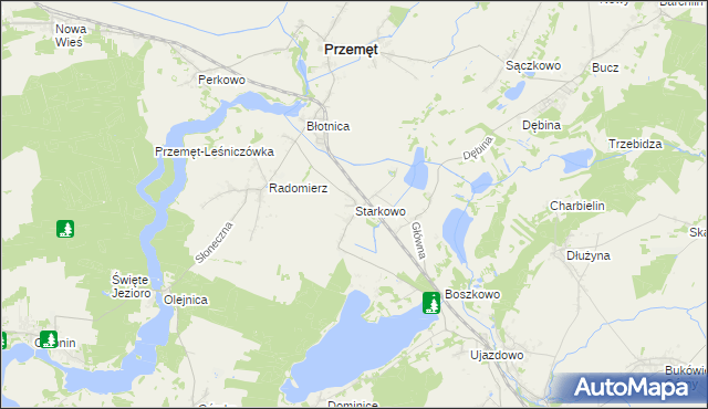 mapa Starkowo gmina Przemęt, Starkowo gmina Przemęt na mapie Targeo