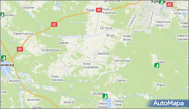 mapa Stary Dziebałtów, Stary Dziebałtów na mapie Targeo