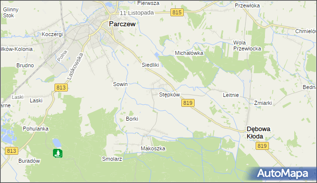 mapa Stępków, Stępków na mapie Targeo