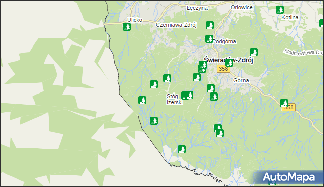 mapa Stóg Izerski, Stóg Izerski na mapie Targeo