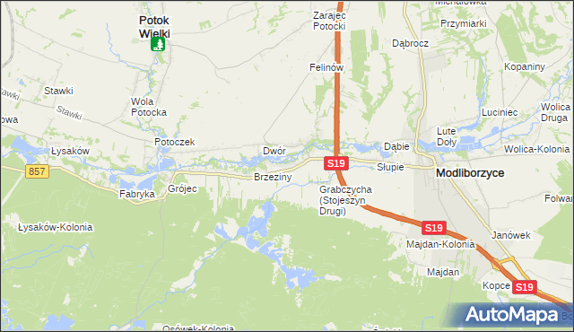 mapa Stojeszyn Drugi, Stojeszyn Drugi na mapie Targeo