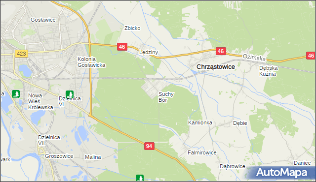 mapa Suchy Bór, Suchy Bór na mapie Targeo
