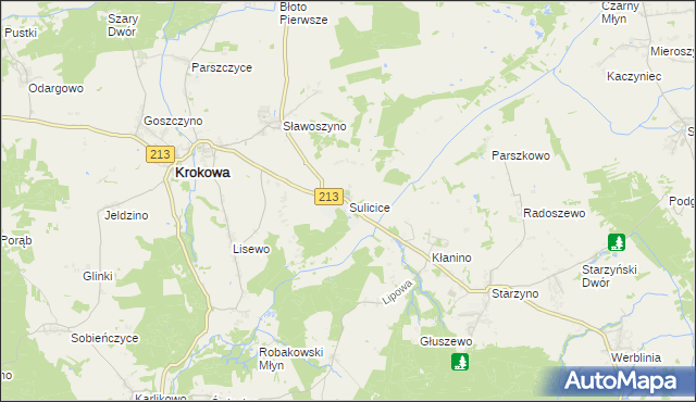 mapa Sulicice, Sulicice na mapie Targeo