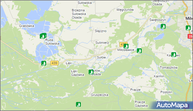mapa Sułów gmina Milicz, Sułów gmina Milicz na mapie Targeo