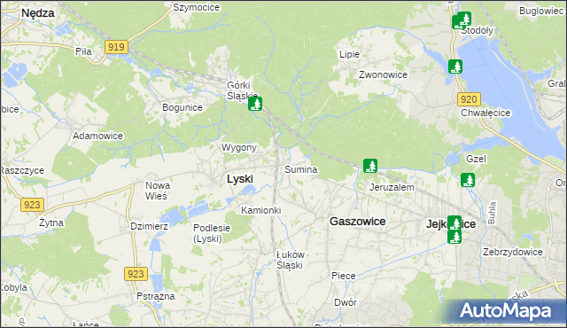 mapa Sumina, Sumina na mapie Targeo