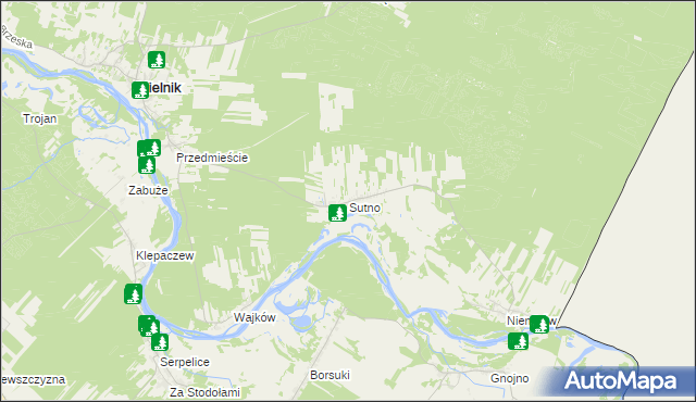 mapa Sutno, Sutno na mapie Targeo