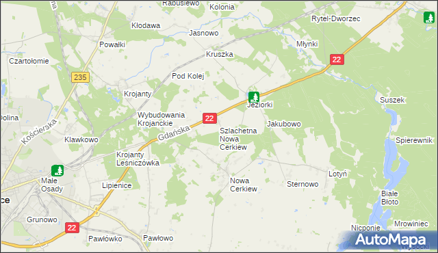 mapa Szlachetna Nowa Cerkiew, Szlachetna Nowa Cerkiew na mapie Targeo