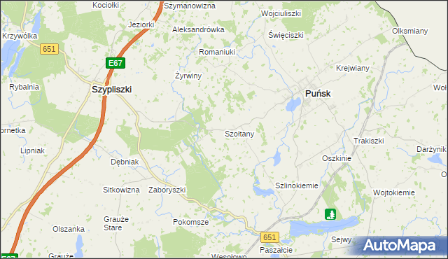 mapa Szołtany, Szołtany na mapie Targeo