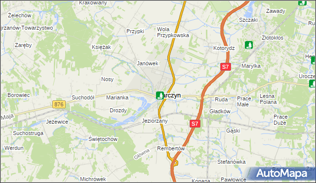 mapa Tarczyn powiat piaseczyński, Tarczyn powiat piaseczyński na mapie Targeo