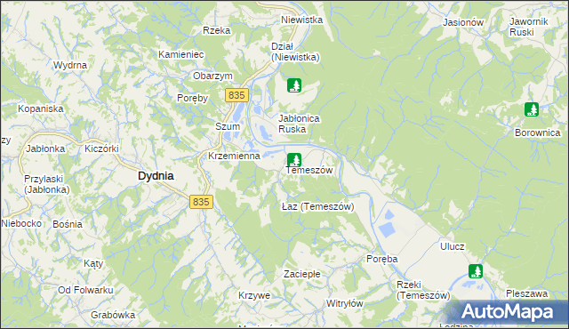 mapa Temeszów, Temeszów na mapie Targeo