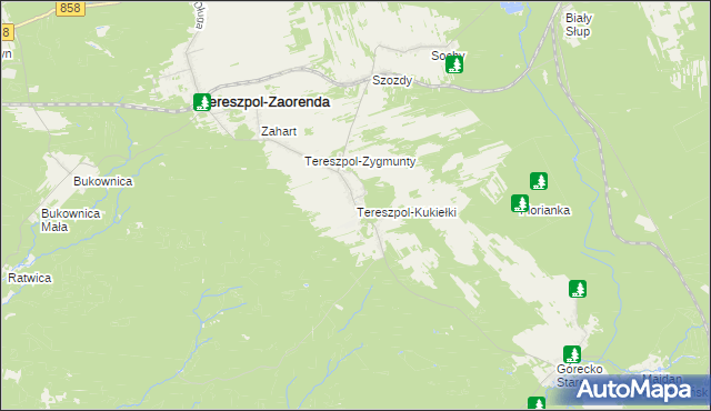 mapa Tereszpol-Kukiełki, Tereszpol-Kukiełki na mapie Targeo