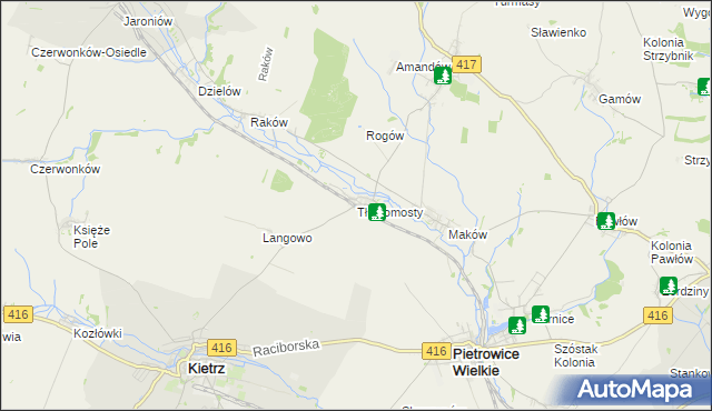 mapa Tłustomosty, Tłustomosty na mapie Targeo