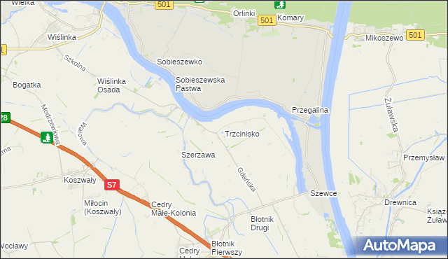 mapa Trzcinisko, Trzcinisko na mapie Targeo